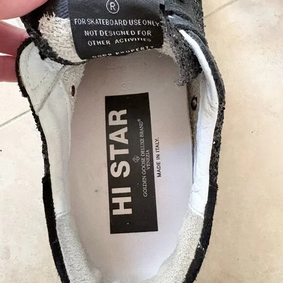 🌟 Golden Goose Hi Star Black Glitter Sneaker 🌟 - Picture 5 of 5